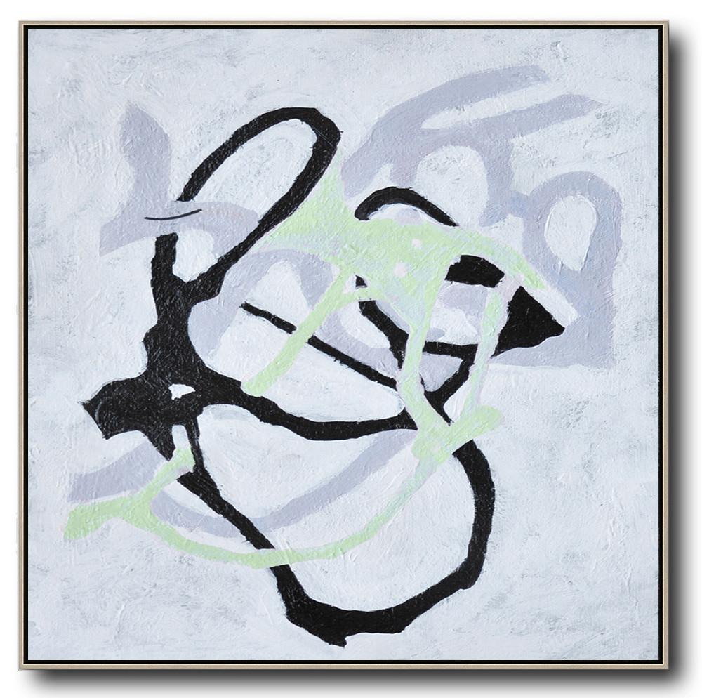 Hand-Painted Oversized Minimal Painting On Canvas - Buy Paintings Online Office Room Extra Large